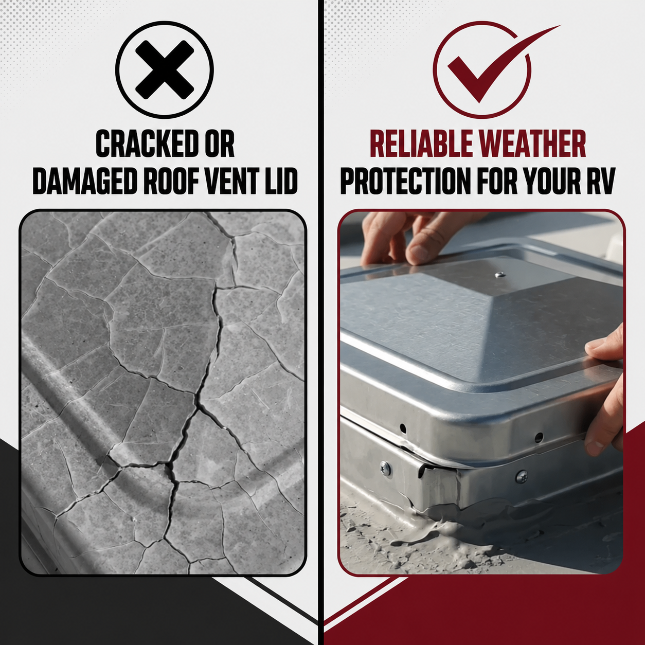 RV 14-Inch Metal Roof Vent Lid Replacement