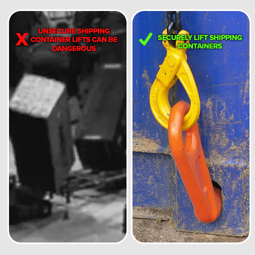 12.5 Ton Container Lifting Hooks - Left & Right 45° Alloy Steel Shipping Container Hooks