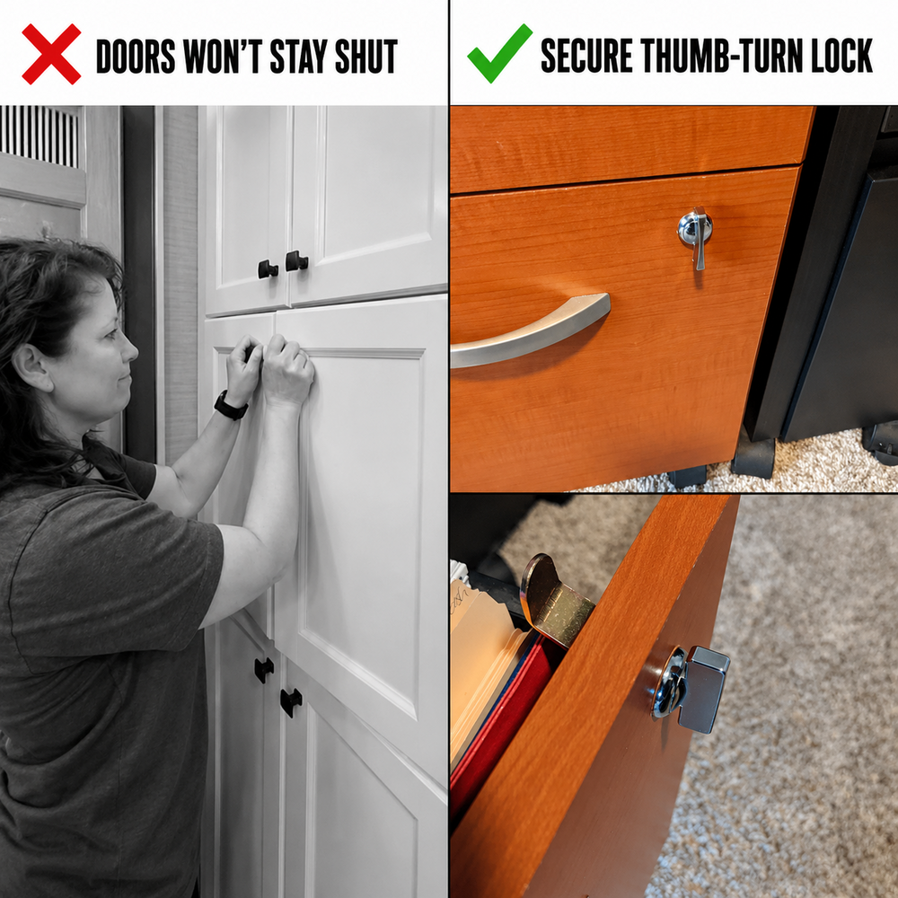RV Thumb Operated Cabinet Locks Replacement