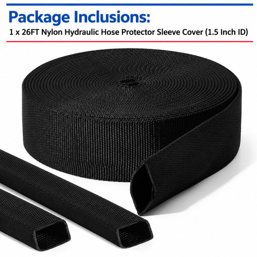 26FT Nylon Hydraulic Hose Protector Sleeve Cover