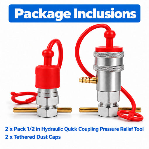 2-Pack 1/2 in Hydraulic Quick Coupling Pressure Relief Tool