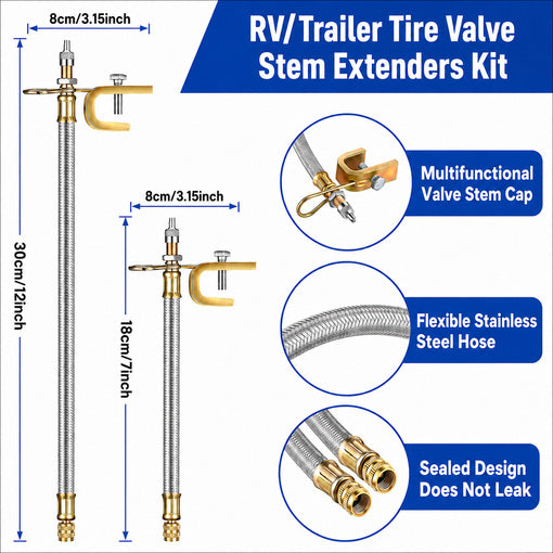 RV/Trailer Tire Valve Stem Extenders Kit