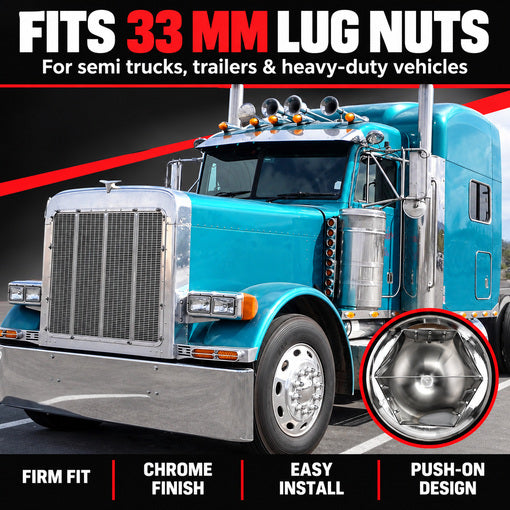 20-Pack Semi-Truck Push-On Lug Nut Cover