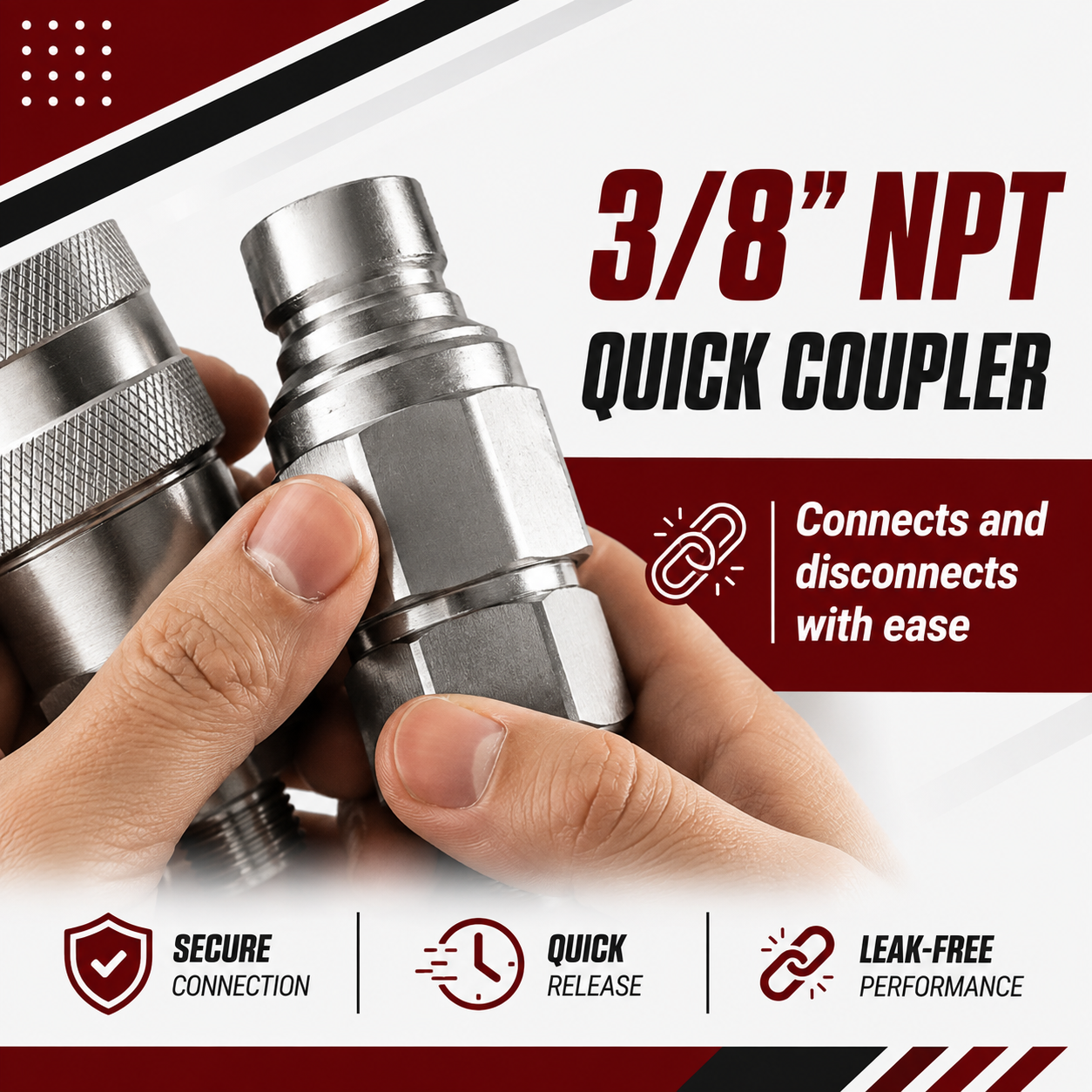 3/8" Hydraulic Quick Coupler