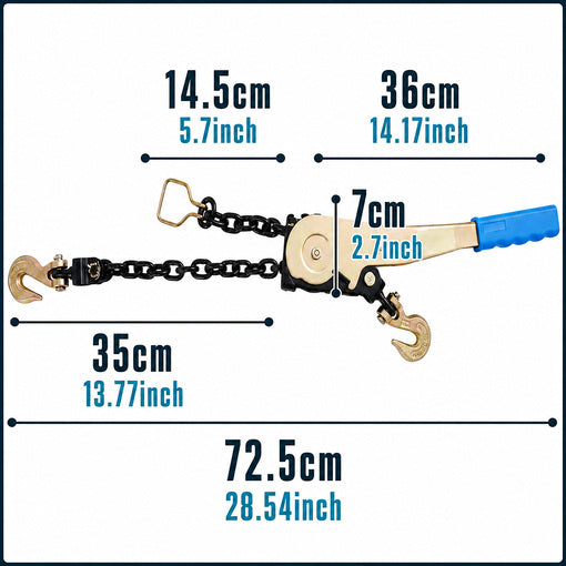 2-Pack 1/4"-5/16" Easy Ratchet Chain Binder with Grab Hooks