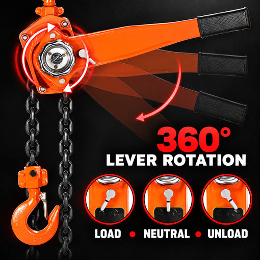 Heavy-Duty 3/4 Ton 10 Feet Levered Chain Hoist