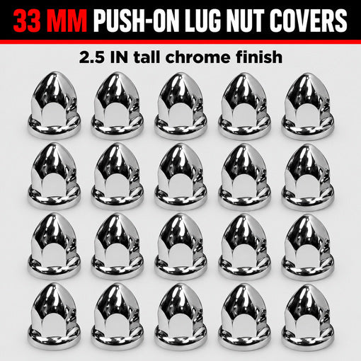 20-Pack Semi-Truck Push-On Lug Nut Cover
