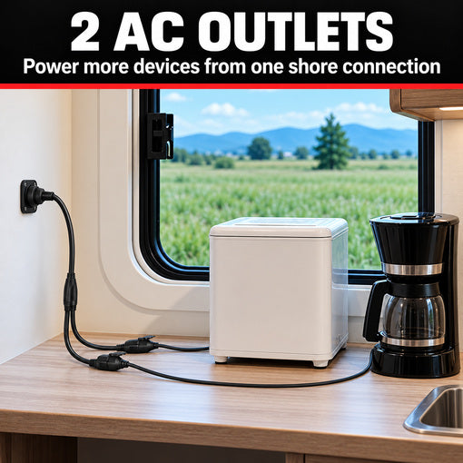 15 Amp RV Shore Power Inlet Dual AC Port Plug