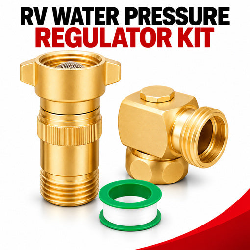 RV Water Pressure Regulator Kit with 90-Degree Swivel Elbow