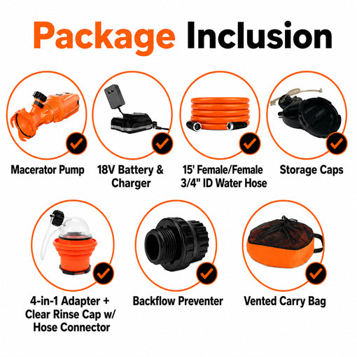 18V Cordless RV Macerator Pump