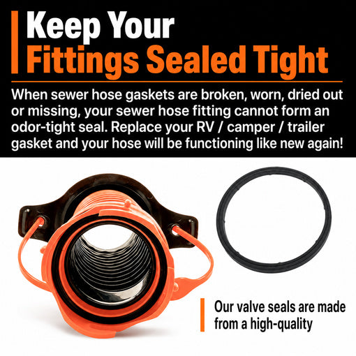 16-Pack RV Sewer Hose Gaskets 39834 Replacement