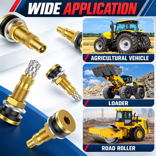 10-Pack TR618A Clamp-in Tubeless Air Liquid Tractor Valve Stems